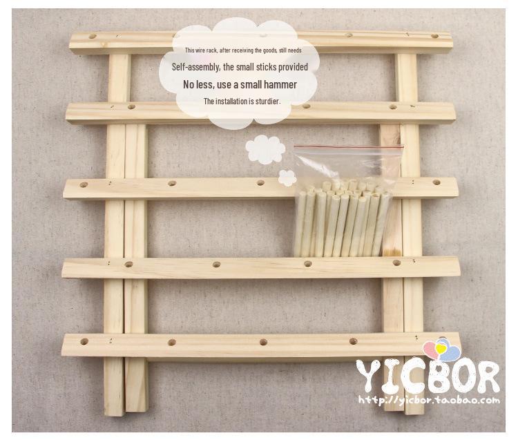 Solid Wood Folding Sewing Thread Rack - Large Spool Holder, Wall-Mounted or Desktop, Available in 4 Styles