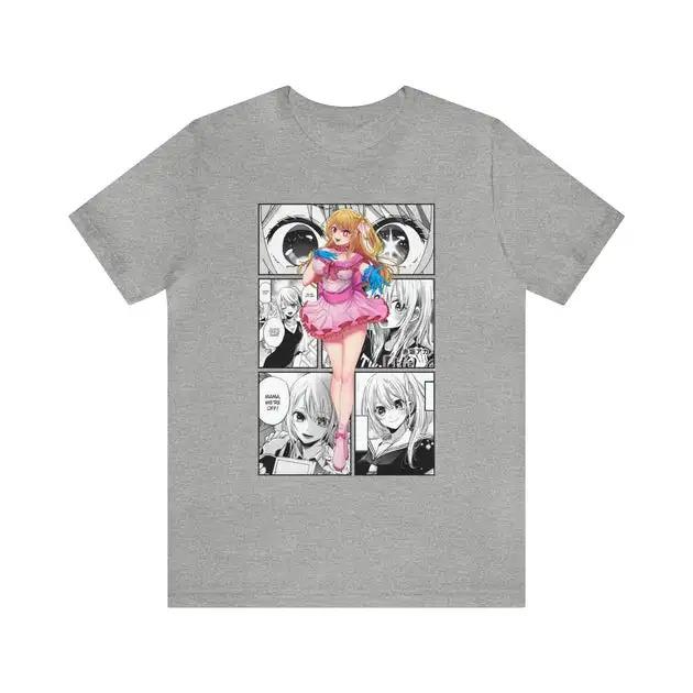 Oshi no Ko Ai Hoshino Manga Panel Anime Print T-Shirt | Unisex Cotton Casual Short Sleeve Streetwear Top