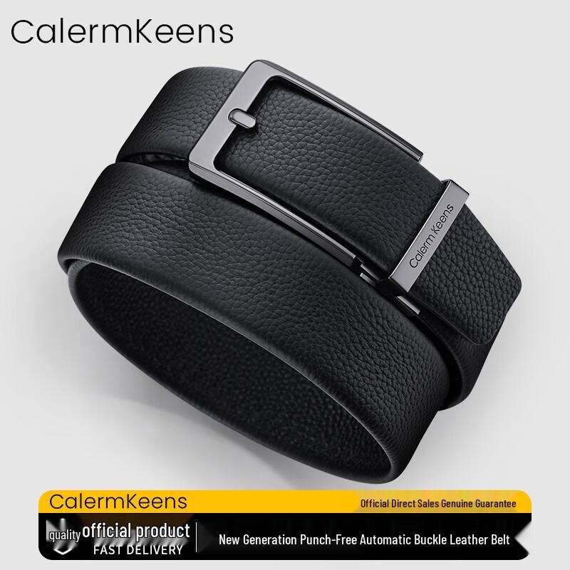 Calermkeens Men s Automatic Buckle Top Grain Leather Belt 120cm