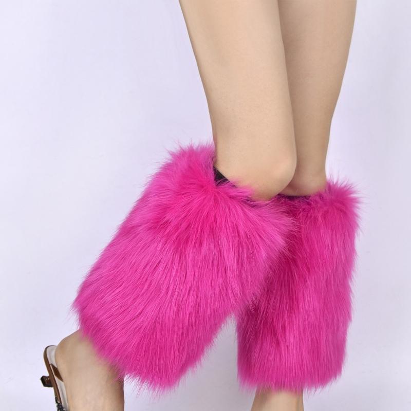 Boots Covers Women Solid Color Sexy Faux Fur Leg Warmer Calf Socks Party Costume