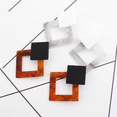 Fashion Vintage Acetic Acid Acrylic Earrings Geometry Rhombic Drop Earring Women Party Gift Jewelry