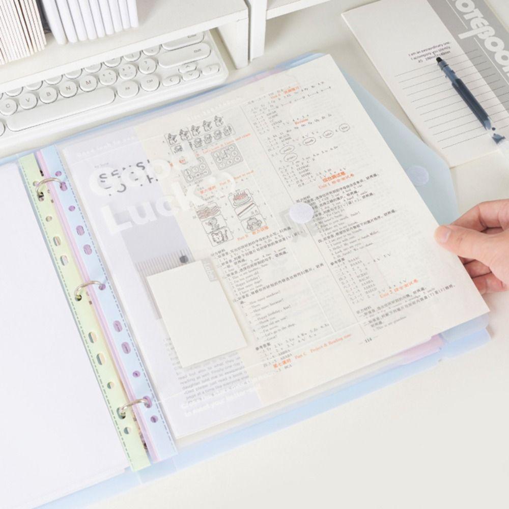 Loose Leaf Data Book Transparent Office Storage Booklet Simple File Bag  Gift