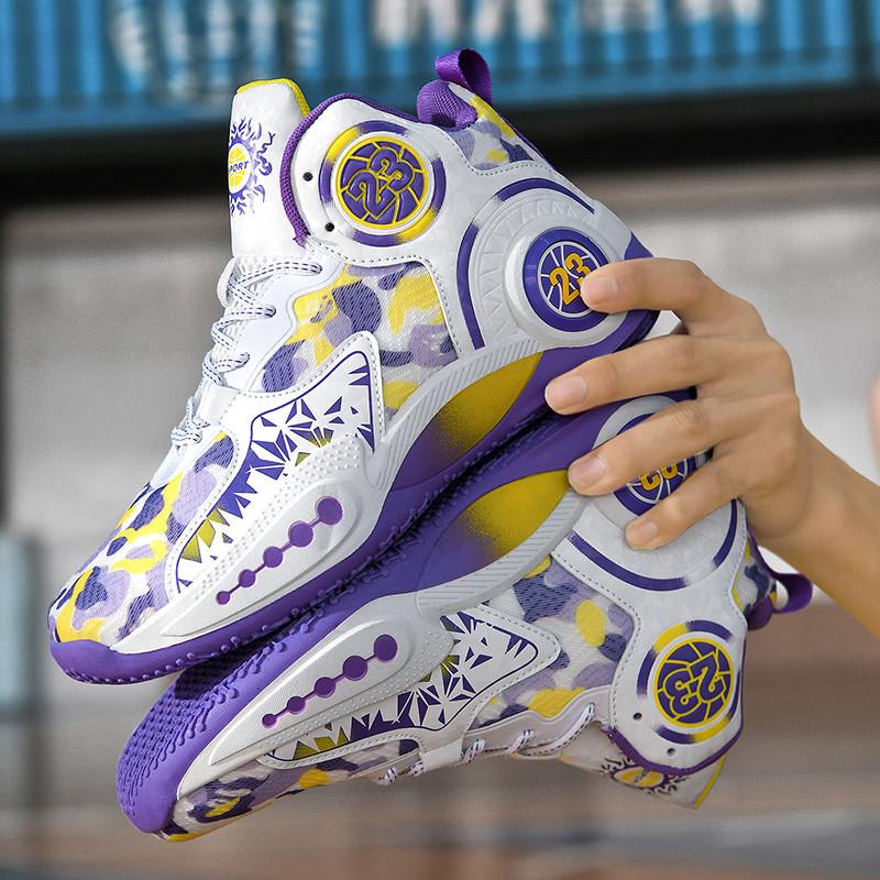 

Баскетбольные кроссовки Putian из импортной торговли, настоящие мужские кроссовки с высоким верхом, сетчатые, дышащие, легкие, износостойкие, профессиональные спортивные кроссовки с отскоком 36 фиолетовый