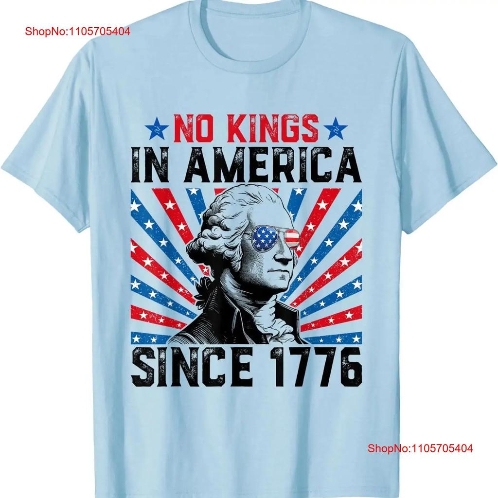 No Kings In America Since 1776 Distressed Usa Flag Vintage T Shirt Vintage Versatile Breathable