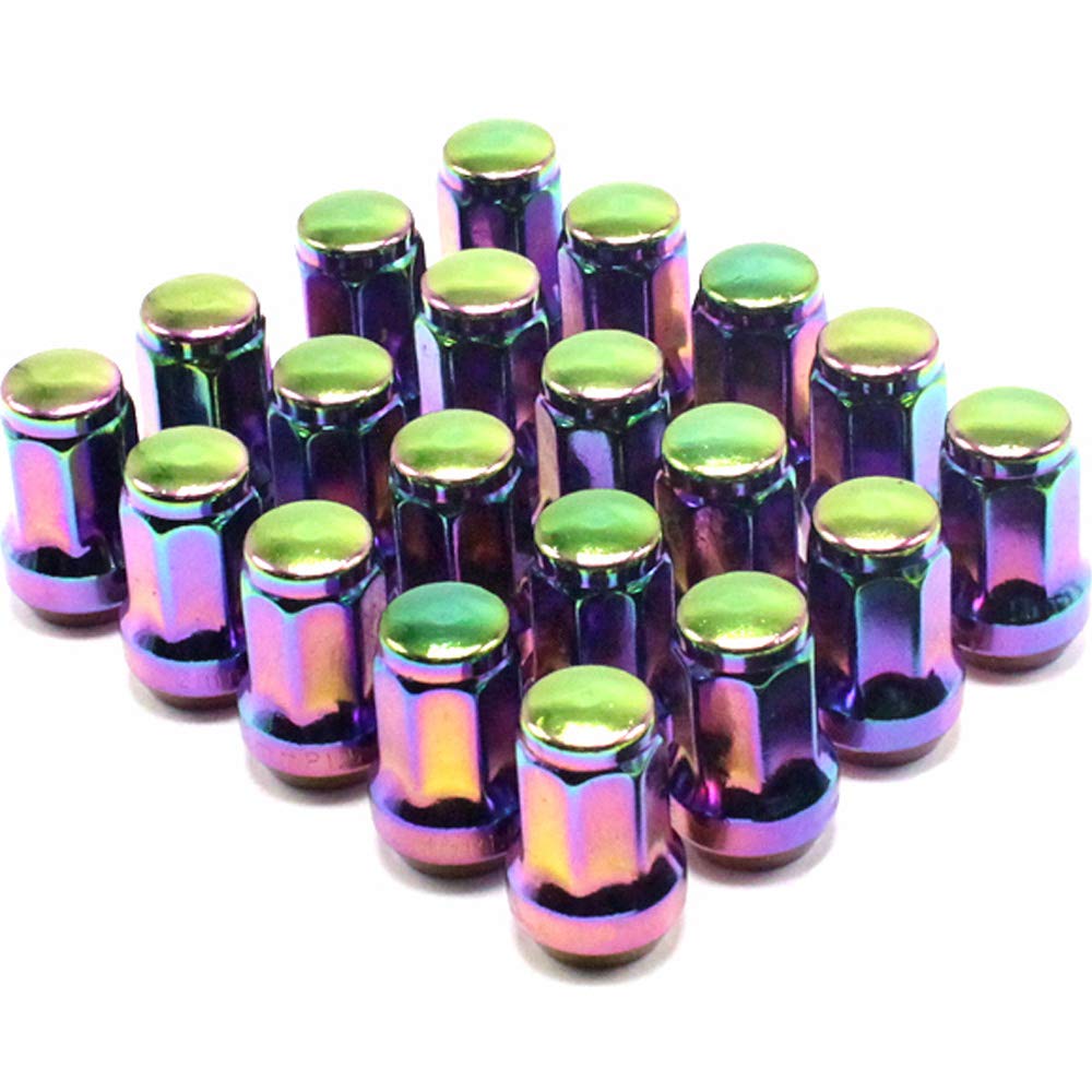 Wellvie Klasyczne Heptagonalne Stalowe Felgi Wyścigowe Kompatybilne z Toyota i Blokada Niestandardowy Wygląd Zewnętrzny Samochód Akcesoria Samochodowe Nakrętki Antykradzieżowe, Nakrętki, Zestaw 24-elementowy,