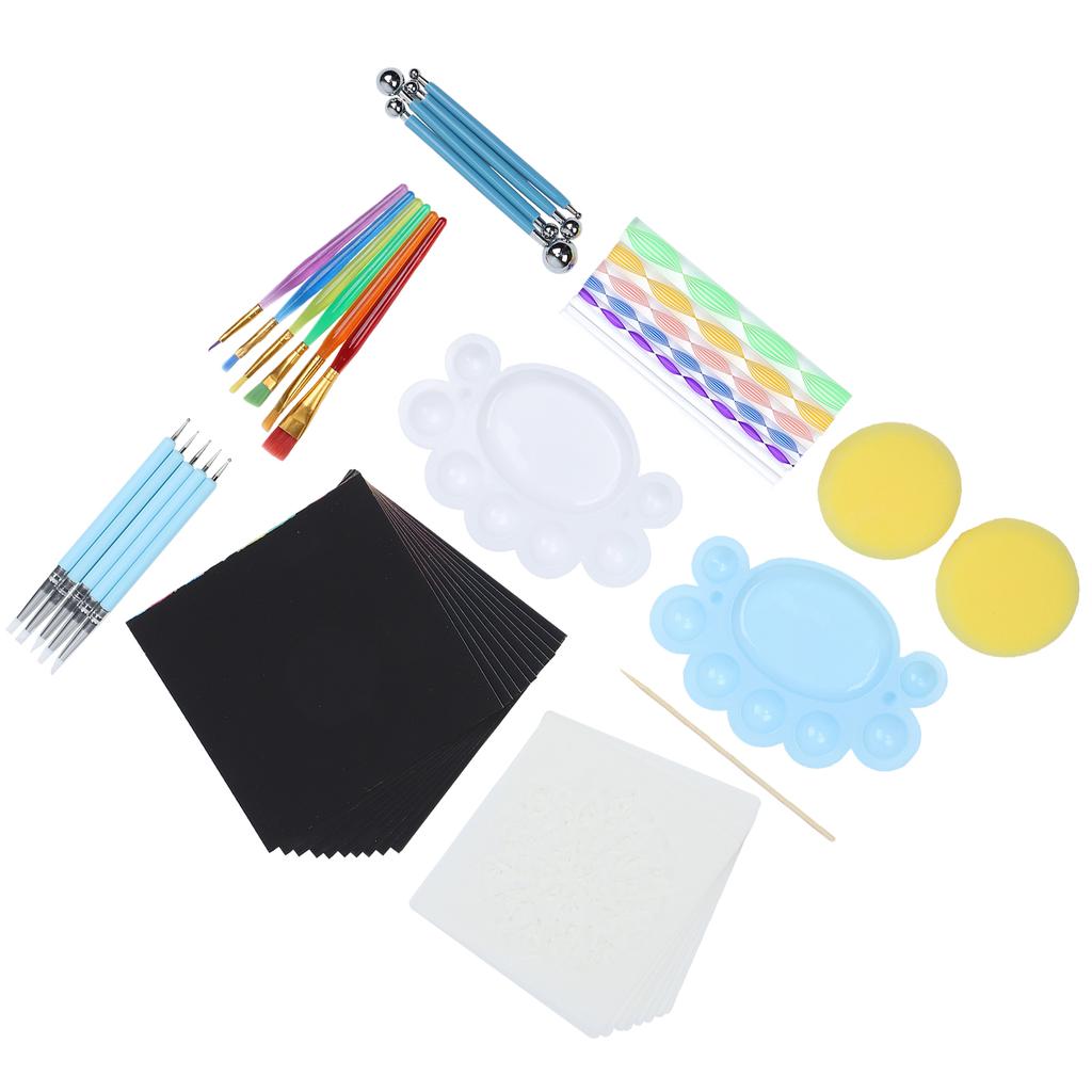 47Pcs Mandala Dotting Tools Set DIY Art Painting Template Mini Easel Accessories