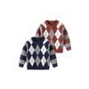 Children's Long-Sleeved Sweater for Autumn and Winter, Boys' Diamond Pattern Knitwear, Baby Boy Pullover, Thickened Knitwear