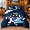 Astro Bot Pattern Bedding 3Pcs Set Bed Sheet And Pillowcases For Indoor Bedroom