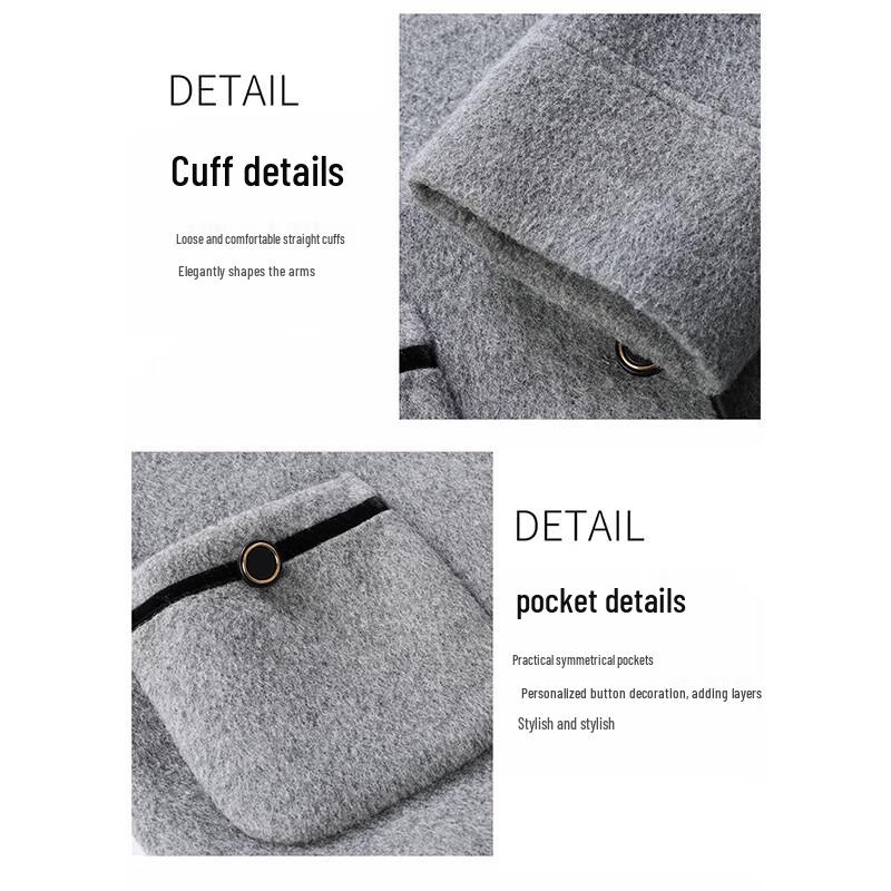 MiiOW Women's Elegant Contrast Collar Petite Winter Jacket