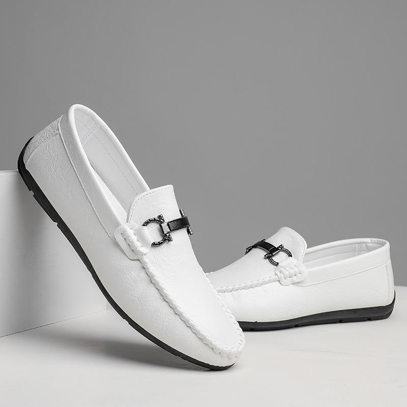 Doudou Schuhe Herren Herbst neu Ein-Pedal Lazy Lederschuhe Britische weichsohlige Fahrschuhe