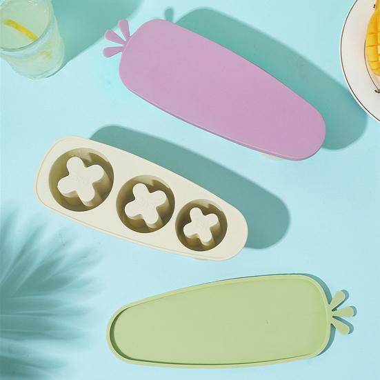 Yousheng Flower-Shaped Ice Mold Tray with Lid Carrot Design Food Grade Stackable Ice Cube Shape Mold Coffee Glass Ice Cube Maker