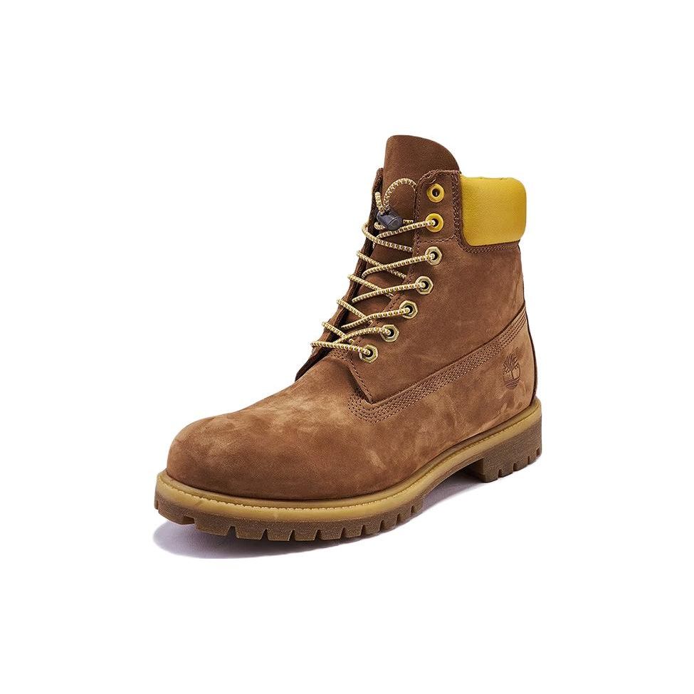 Timberland Comfortable Versatile Short Martin Boots Men boots Brown Yellow A2C96
