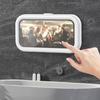 Telescopic Bathroom Phone Waterproof Storage Box Rotatable Touch Screen Adhesive Type No Punching Bathroom Shelf