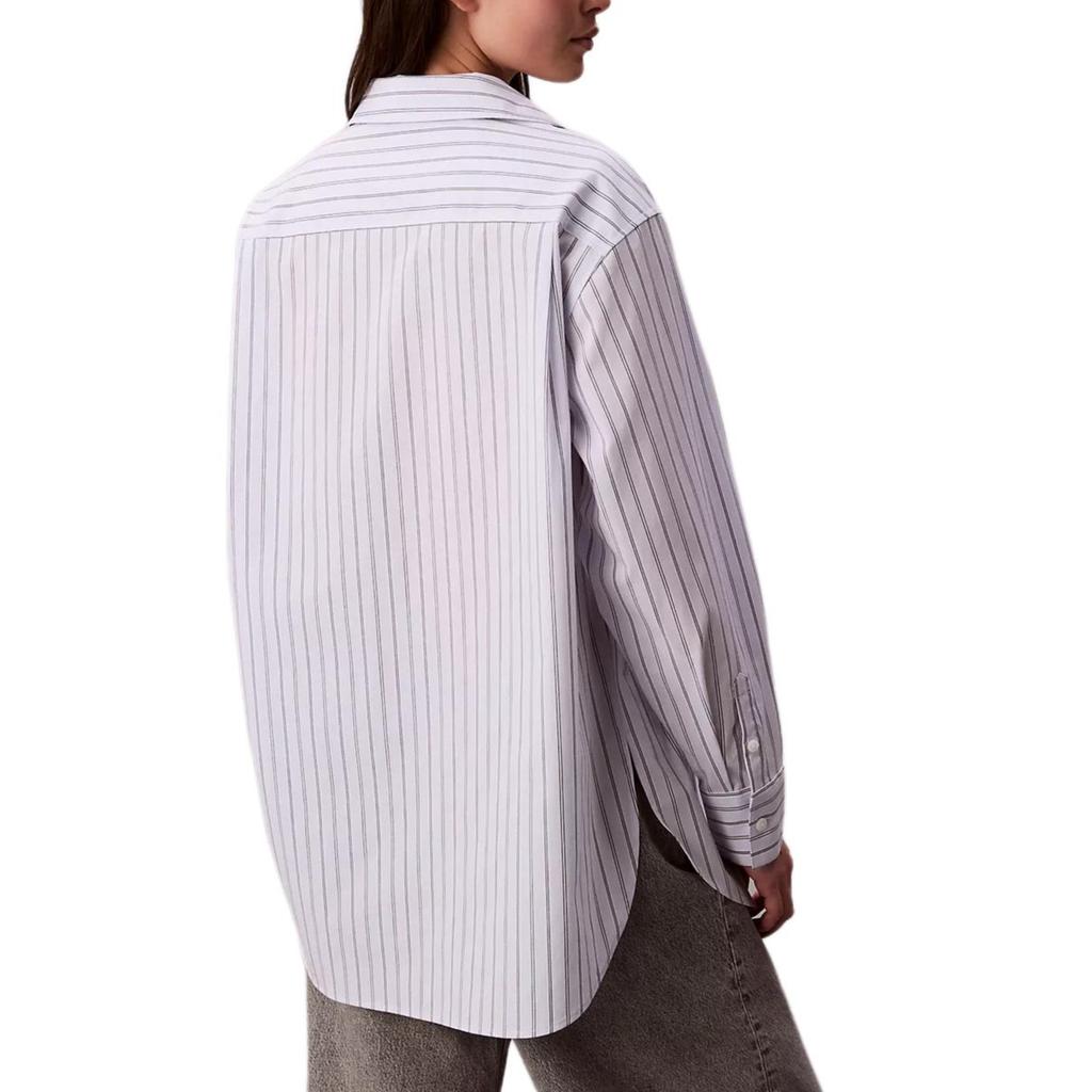 Calvin Klein Striped Casual Loose Pointed Collar Long Sleeve Shirt Women shirts 47D198G-R9H