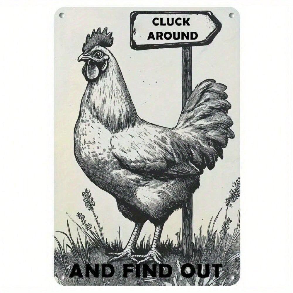 Vintage Metal Poster Farmhouse Chicken Kitchen Wall Decor