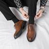 Leisure business men's leather shoes Luxury men's  Wedding Fashion Party Office Outdoor Strolling Brown Shoes 38-44