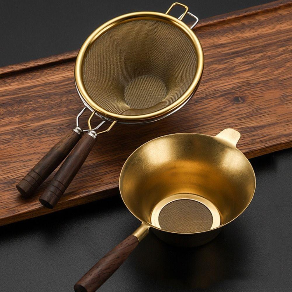 Wooden Handle Tea Infuser Fine Mesh Tea Filter Tea Sieve Tea Strainer  Flour