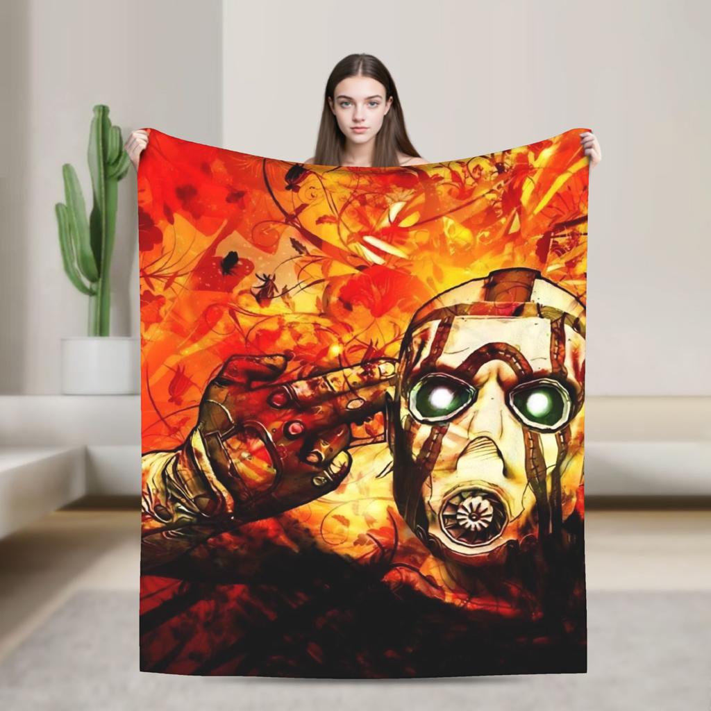 B-Borderlands 4 Warme Decke Kinder Plüschdecke Neuheit Outdoor Flanell Tagesdecke Sofa Bettbezug