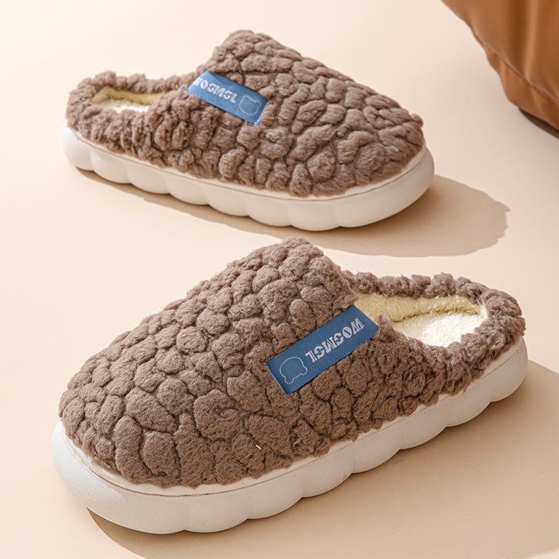 

Cotton slippers women s winter new velvet warm slippers couple cotton shoes non-slip silent cotton mop slippers 44-45