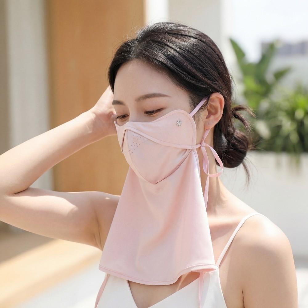 Satin Neck Sunscreen Mask Smooth Thin Face Sun Protection Lightweight Neck Protection Breathable Sunshade Mask Seaside Vacation