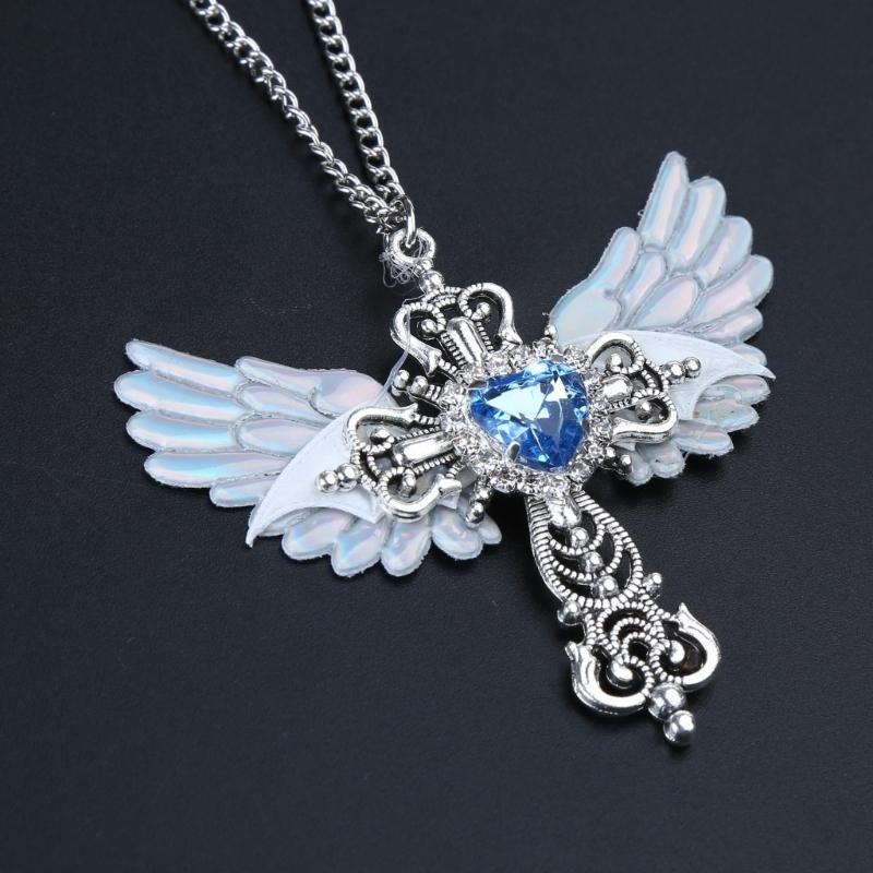 Angel Crossed Necklace Women Sweater Chain Female Hip-hop Non-fading Jewelry