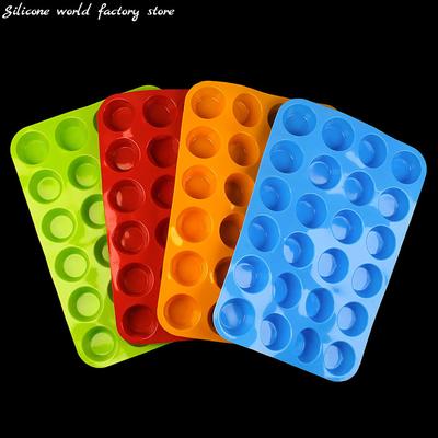 Silicone World Silicone Cake Molds 24 Holes Mini Muffin Cup Soap Cookies Puff Dim Sum Cupcake Mold Baking Tray Baking Tools