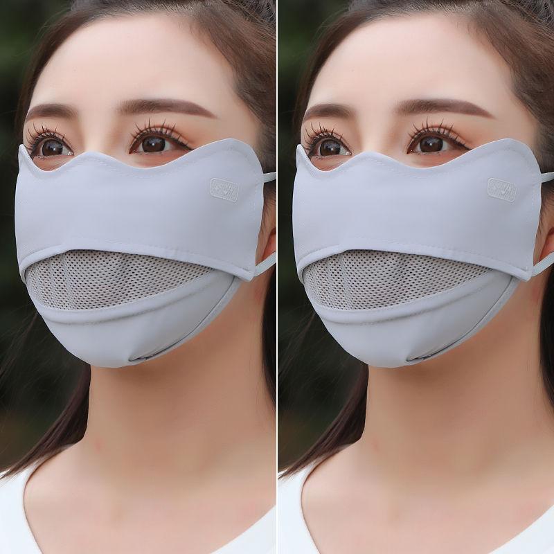Summer Ice Silk Sun Protection Face Mask Women's Thin Breathable Large Size UV Protection Eye Corner Guard New 2025 Model