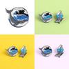 Creative Cartoon Underwater Animal Whale Brooch Unique Geometric Design For All Styles