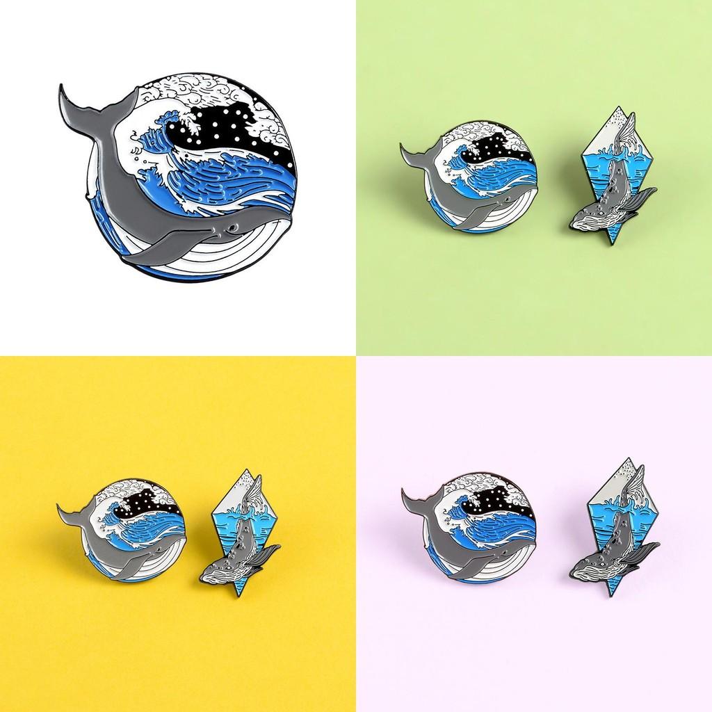 Creative Cartoon Underwater Animal Whale Brooch Unique Geometric Design For All Styles