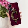 Transparent For Oppo PHS110 Cover For Oppo A1 5G Case Luxury Crown A-Z Letters 2D Flat Pattern Soft Phone Case