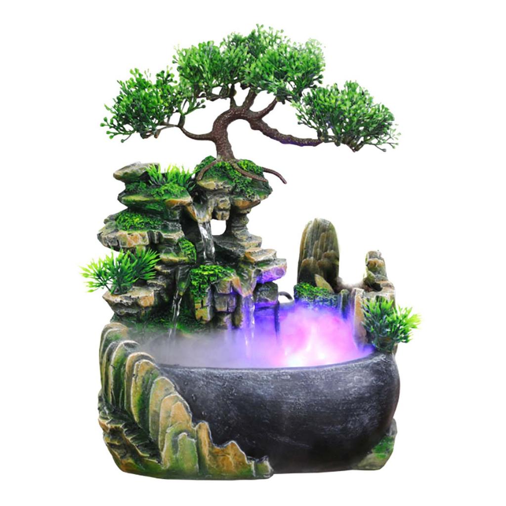 Humidificador de cascada con fuente atomizadora de escritorio para decoración de escritorios de oficina y hogar.