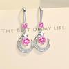 He Cheng 2023 Star & Moon Teardrop Diamond Earrings