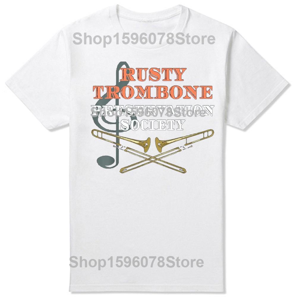 Funny Trombone Player Graphic T Shirts Men Women Pure Cotton Humor Streetwear Tee Shirt Short Sleeve Unisex Loose Clothing