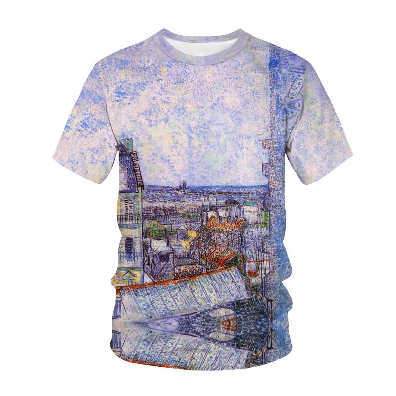 Summer Casual Men's 3D Printed T-shirt Short Sleeve Round Neck Fashion Natural T-shirt Men's T-shirts Tops