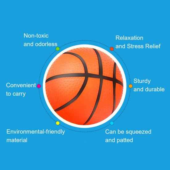 2Pcs Decompression Toy Stress Relief Ball 6cm Palm Size Slow Rebound Basketball Soft Squeeze Toy Hand Exercise Ball