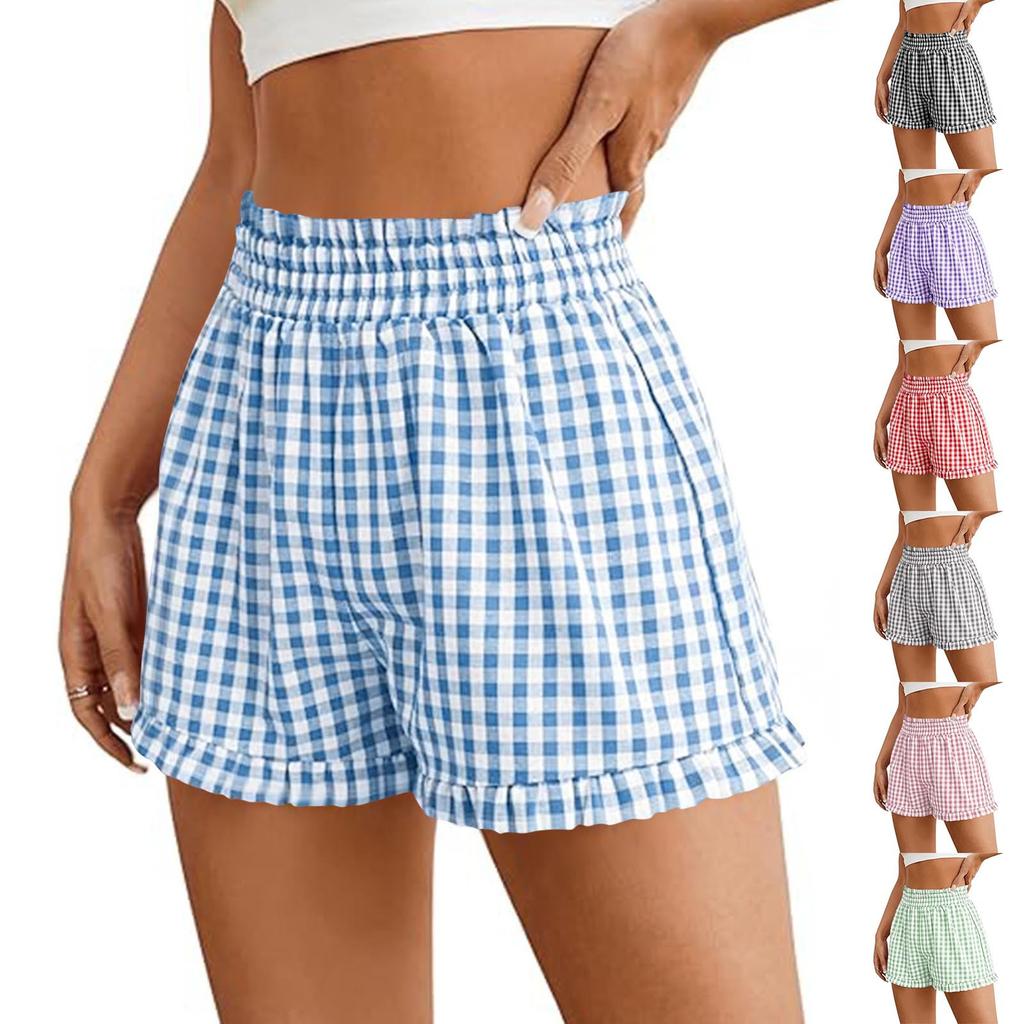 Damen Shorts mit Kordelzug Elastischer Bund Leicht Sommerlich Lässig Kurz Mit Taschen