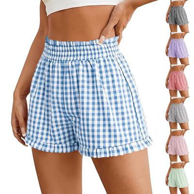 Damen Shorts mit Kordelzug Elastischer Bund Leicht Sommerlich Lässig Kurz Mit Taschen