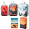 5pcs Tropical Printed Compressed Lightweight Travel Clothing Storage Bag Suit, Space-saving Travel Necessities Accessories