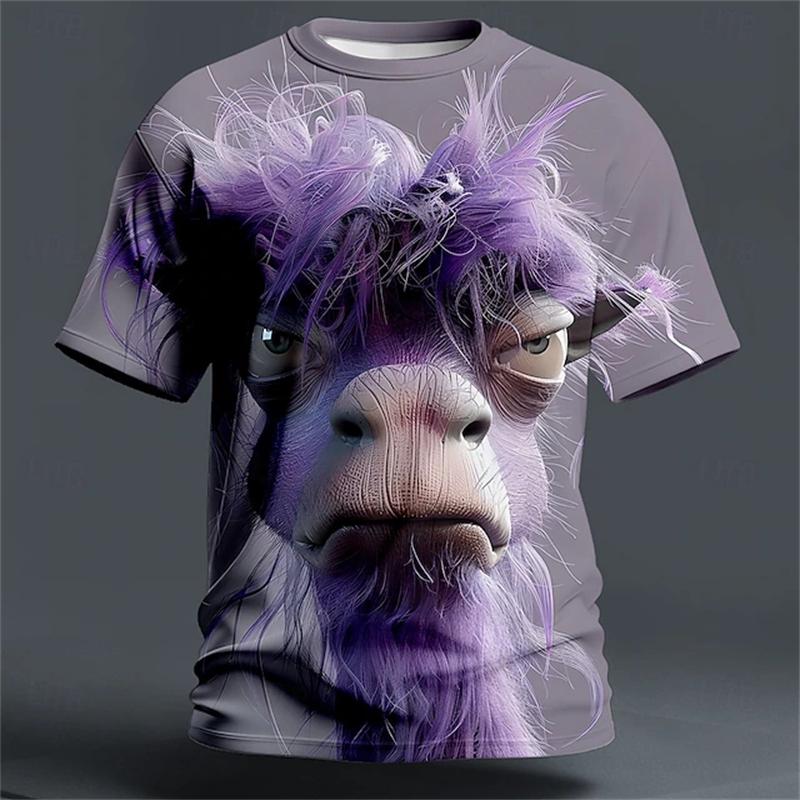 New Abstract Animal 3D Print T-Shirt Men's Summer Casual Short-Sleeve Fashion Streetwear Oversized T-Shirt Top