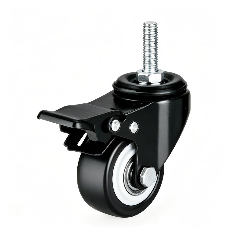 4Pcs/Set 1.5/2 Inch M8 M10 Thread Stem Caster Wheels, Swivel Casters With/without Brake, Heavy Duty for Chair Table Bin Cart Fur