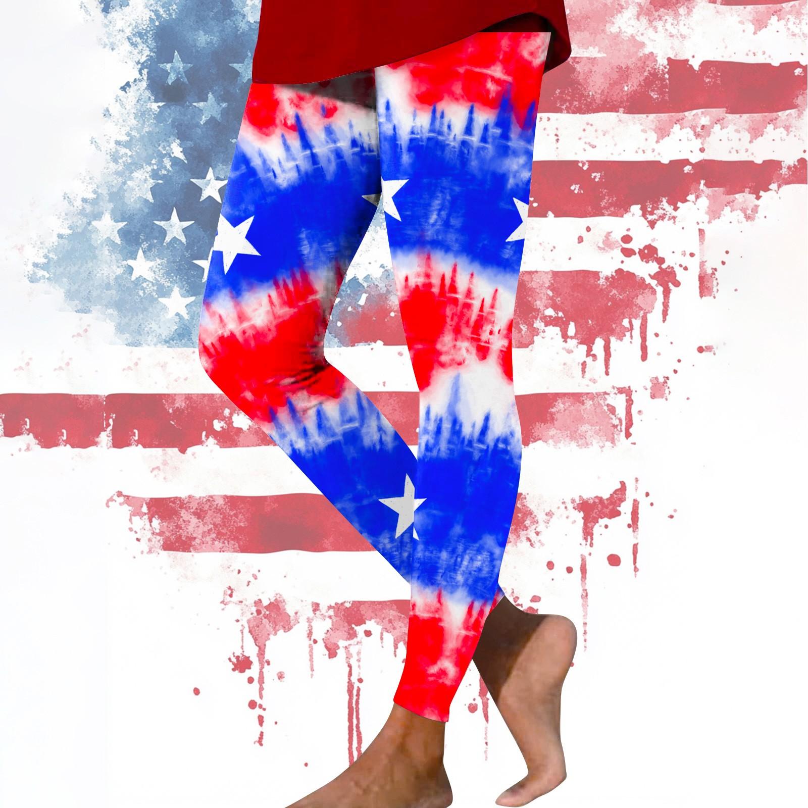 

Женские повседневные модные уличные брюки с принтом «День независимости» узкие эластичные укороченные брюки для йоги M