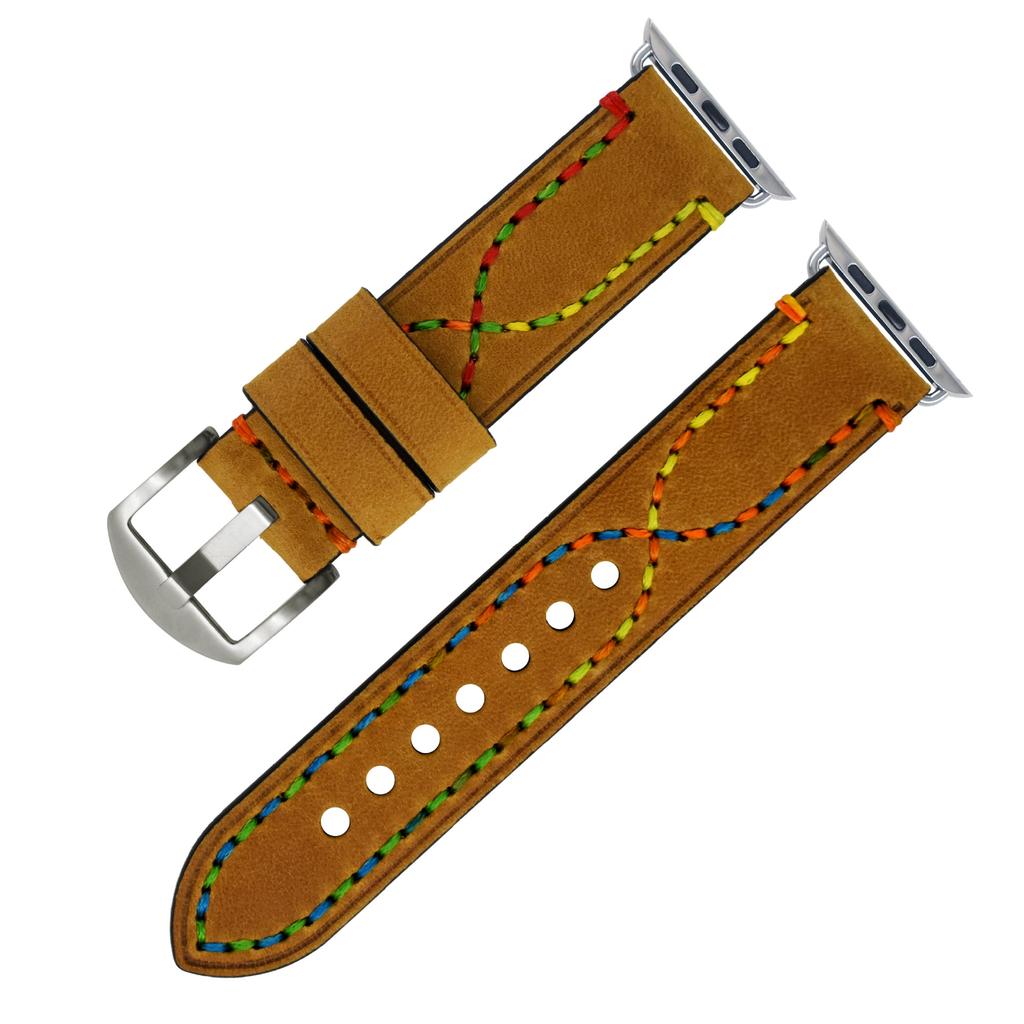 Crazy Horse Cowhide Watch Strap Is Suitable for Apple Genuine Leather Strap S8 7 6iwatch Handmade Strap.
