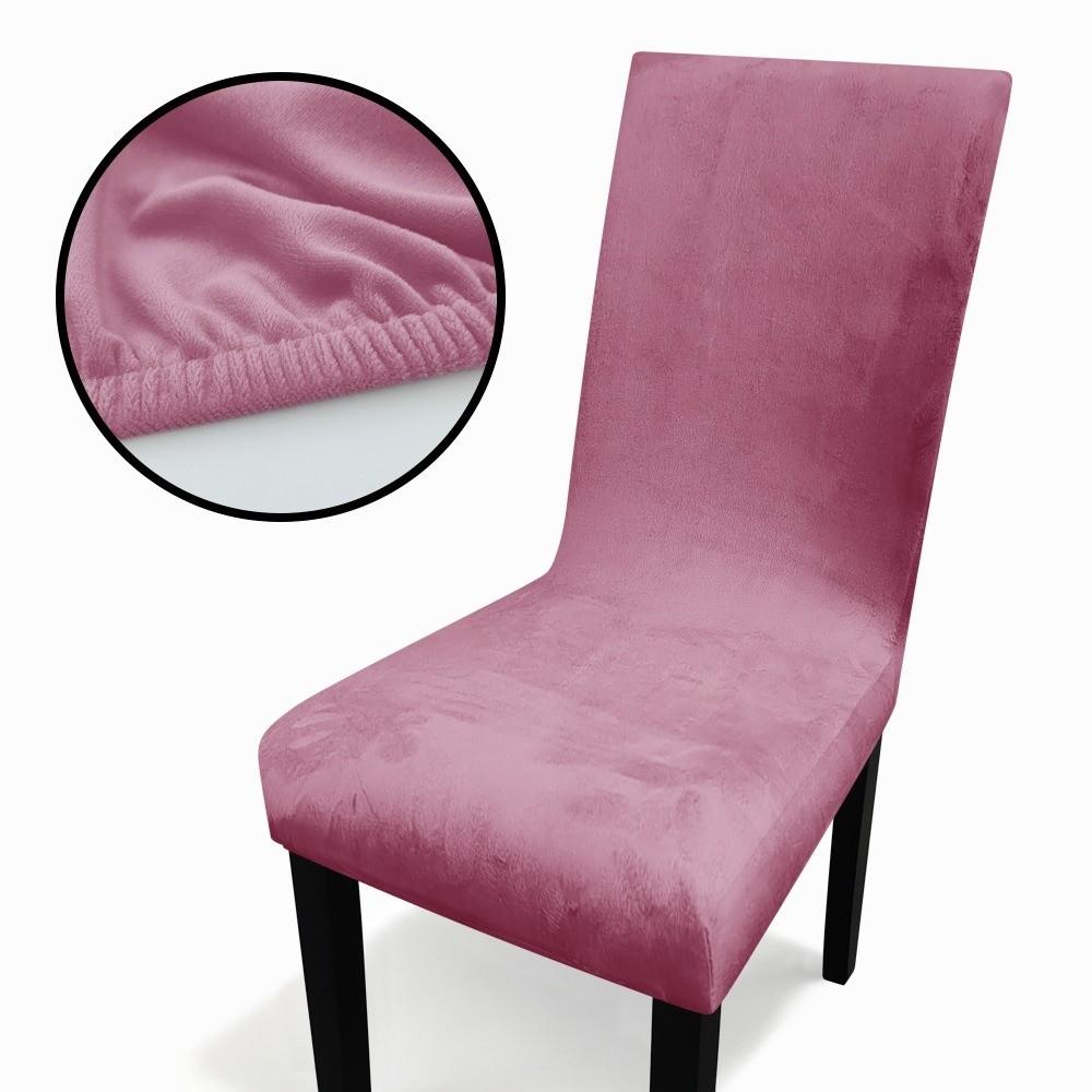 Thick Chair Cover Soft Velvet Dining Room Chair Slipcover  for Office Banquet Restaurant