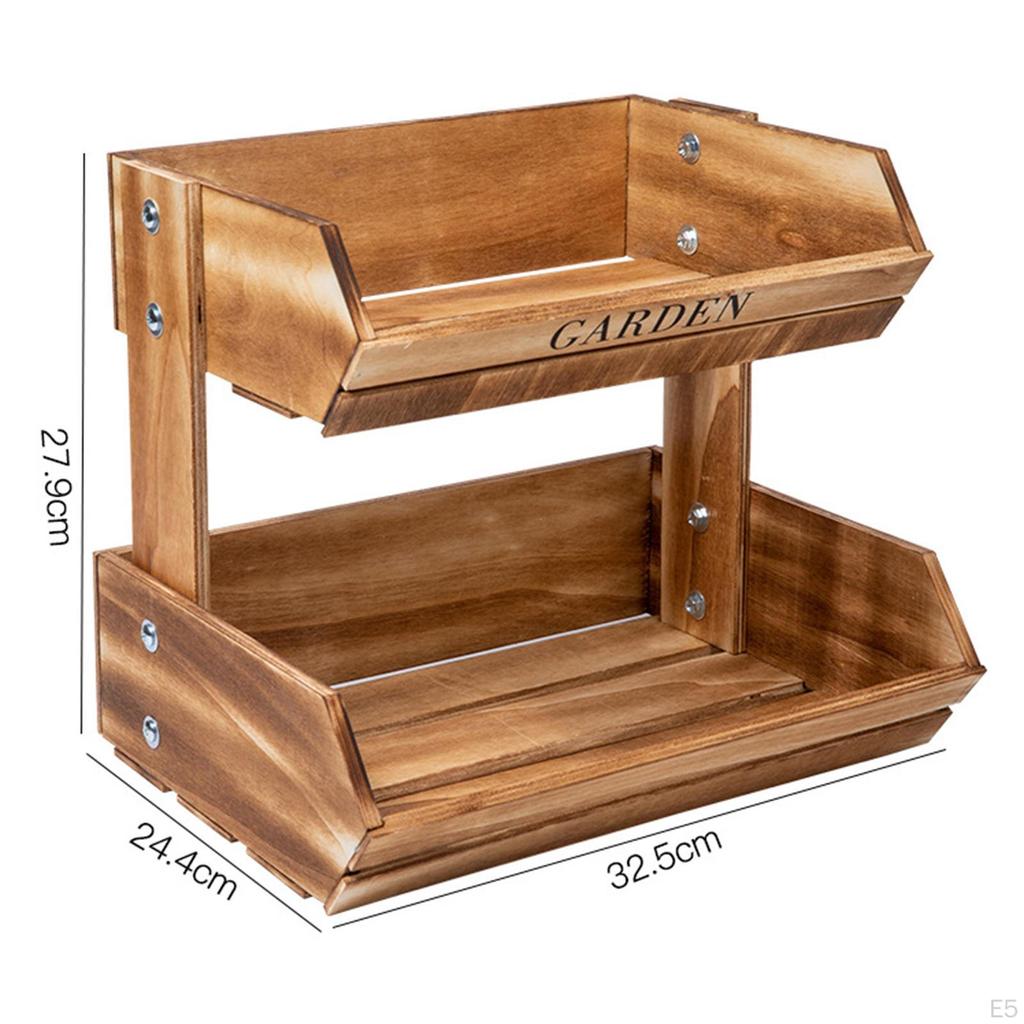 Elegant Wooden Fruit Organizer with Levels