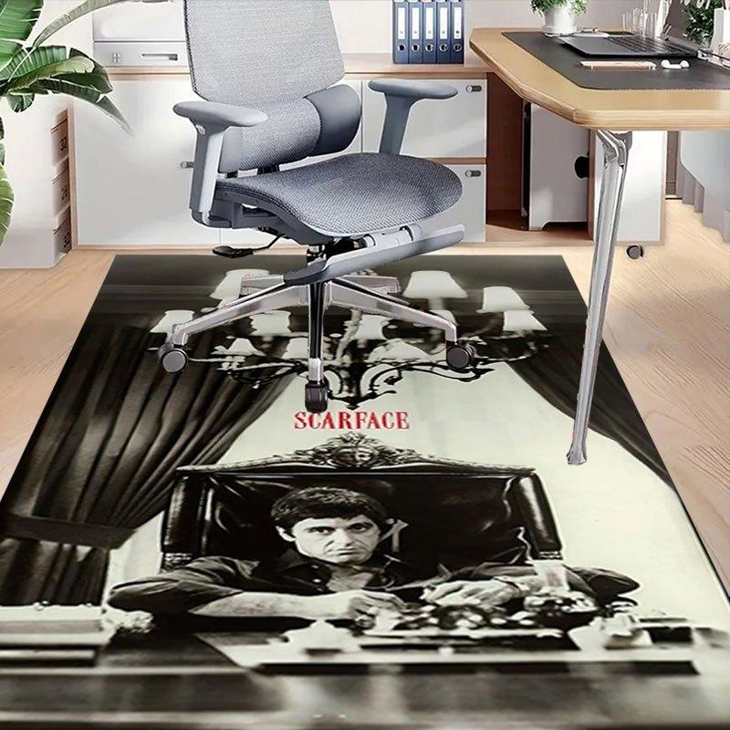 1 Stück Scarface Büroteppich Stuhlunterlage Weich, Bequem, Ganzjahres, Perfekt für Zuhause, Schlafzimmer oder Bürodekoration, Perfektes Geschenk für