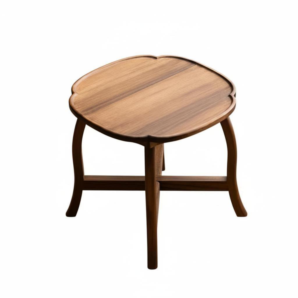 Sturdy Wood Folding Tea Table, Walnut Coffee Table, Floor Mat, Bedroom, Outdoor, Portable Design