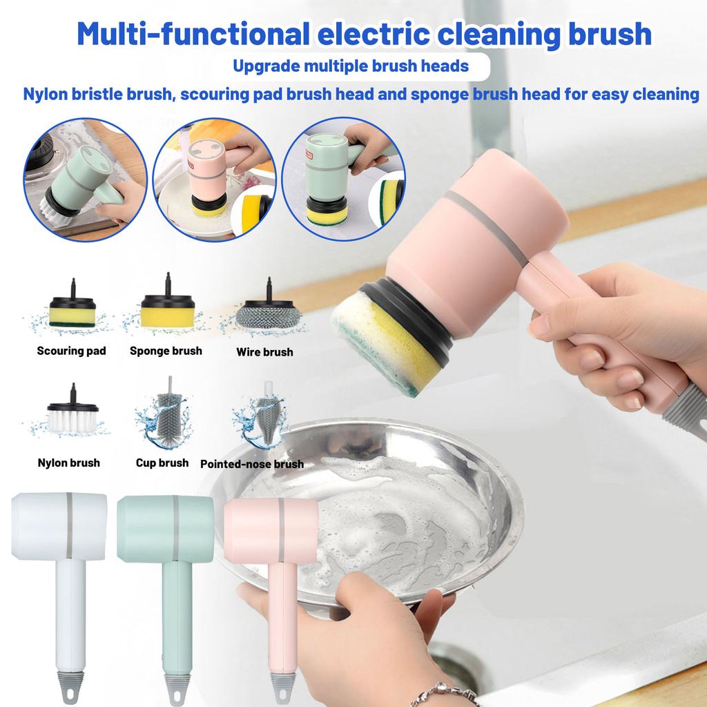 Multifunctional Electric Cleaning Brush, Household Toilet Cleaning Tool, Handheld Kitchen Cleaning Brush, Cordless Convenient Dishwashing Brush
