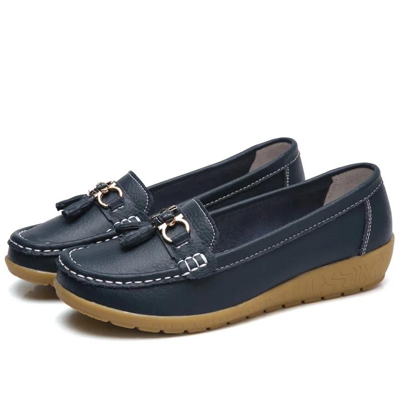 

Удобная женская обувь Лоферы для балеток Женские нескользящие туфли на плоской подошве для повседневной обуви 44 темно-синий