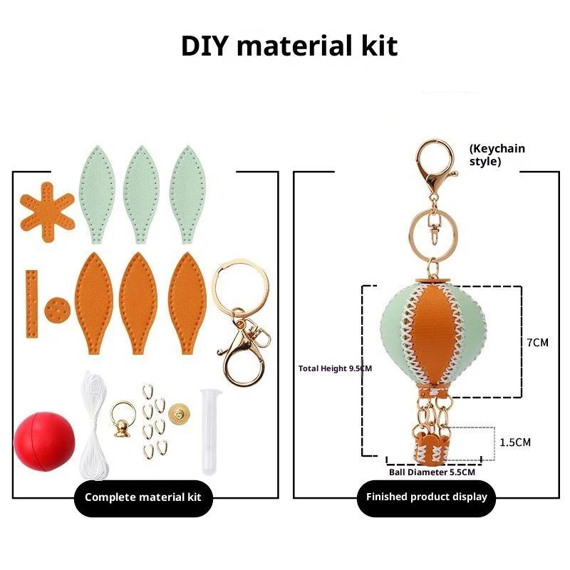 Phone Straps  Air Balloon Diy Keychain Leather Versatile Car Key Ring Handmade Ins Keychain Lanyard Bag Charms