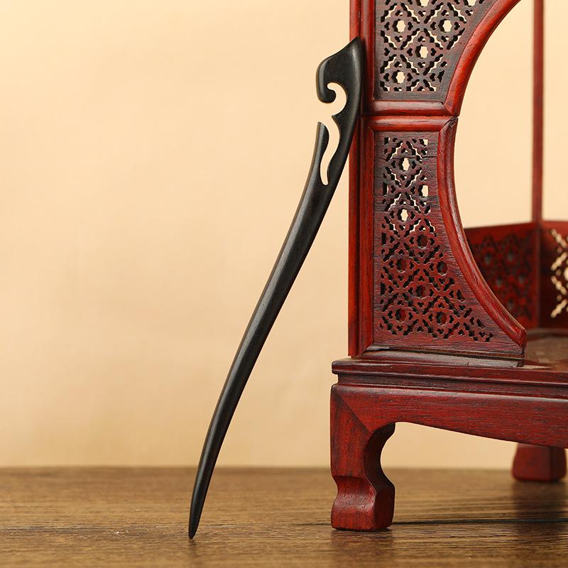 Ebony Hairpin, Ancient Hairpin, Simple Modern Disc Hairpin, Wooden Hairpin, Chinese Hanfu Cheongsam Headdress